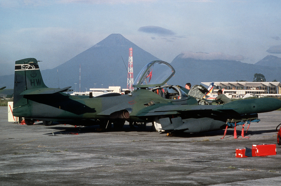 An OA-37B over Central America the type became Latin Americas favourite COIN jet.