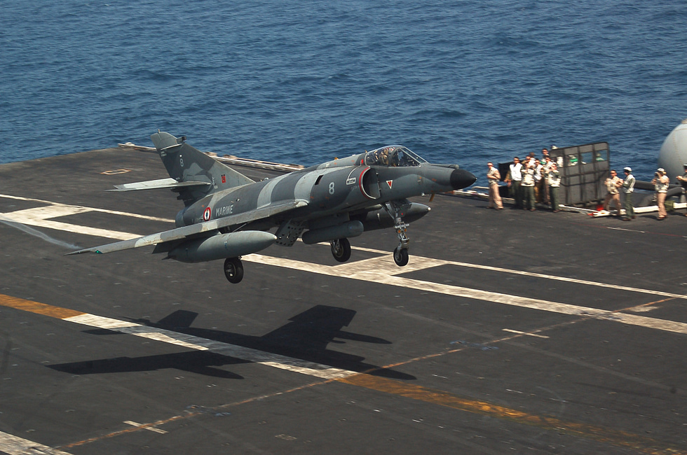 A French Super Étendard operating with the carrier Charles de Gaulles air wing.