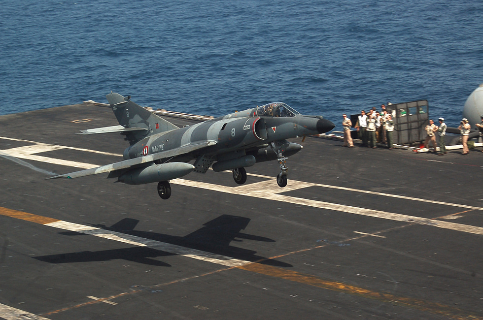 A French Super Étendard operating with the carrier Charles de Gaulles air wing.