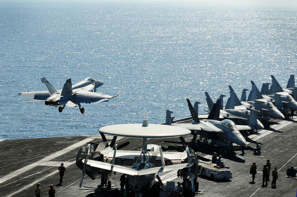 An F/A-18E Super Hornet flung off a carrier catapult the growth airframe launching heavy.