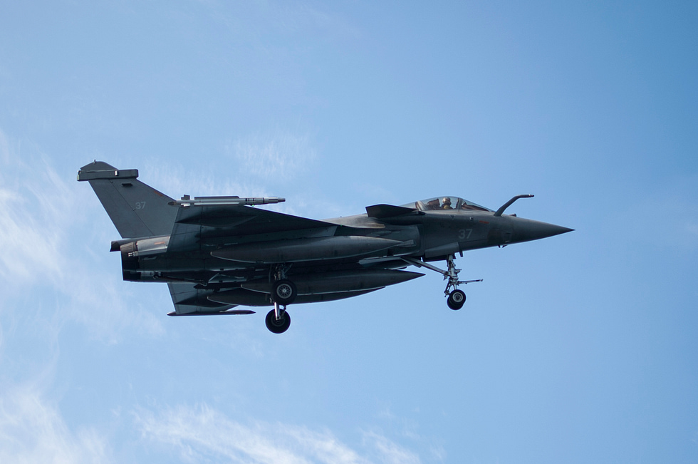 A French Navy Rafale M of Flottille 12F in flight.