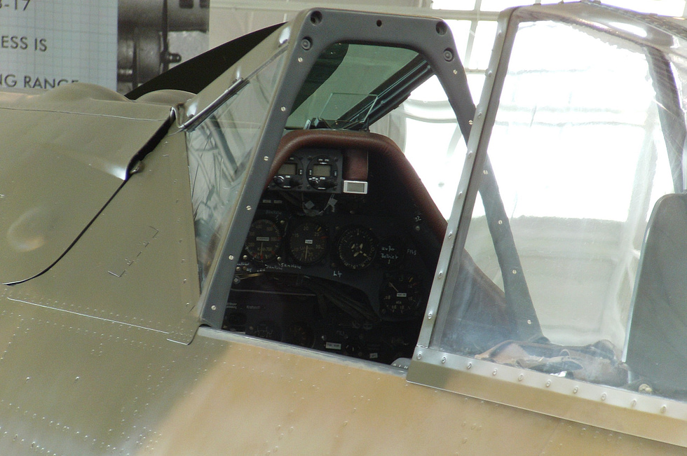 Inside the Fw 190 the cockpit of a restored A-5, where a single throttle lever tamed the radial.