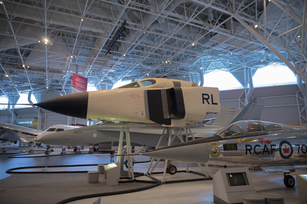 The surviving nose section of Mk 2 airframe RL-206 at the Canada Aviation and Space Museum.