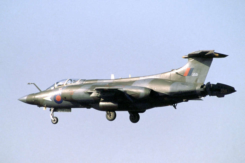 A preserved RAF Buccaneer the shape that terrified Red Flag defenders.