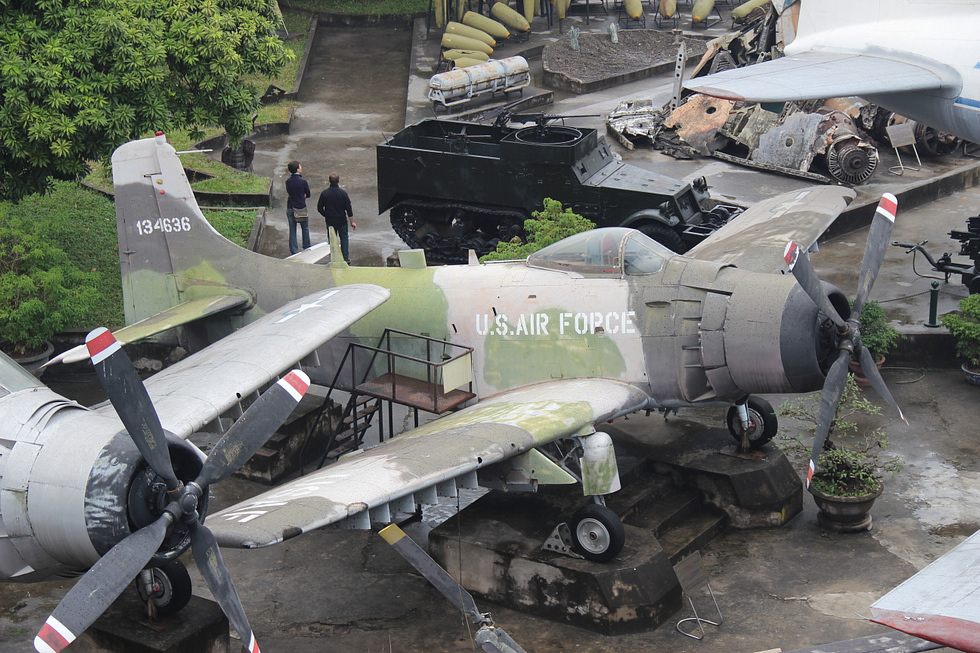 A preserved A-1H Skyraider in US Air Force markings the Able Dog as a beloved warbird today.