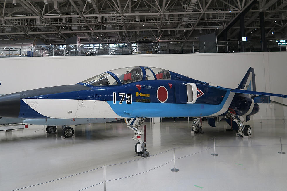 The Mitsubishi T-2 supersonic trainer the airframe from which the F-1 was derived.