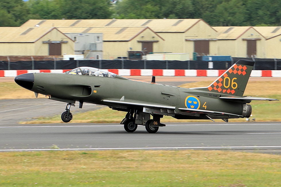 A Saab 32 Lansen of the Swedish Air Force Historic Flight a 1950s design kept flying into the 21st century.