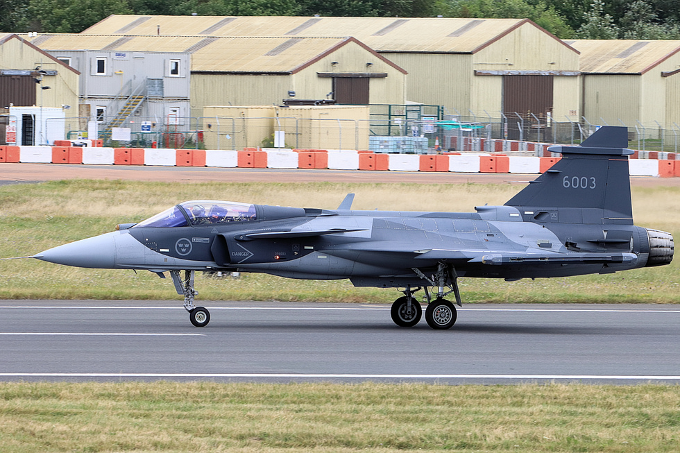 The new-generation Gripen E a clean-sheet aircraft with AESA radar and the GE F414 engine.