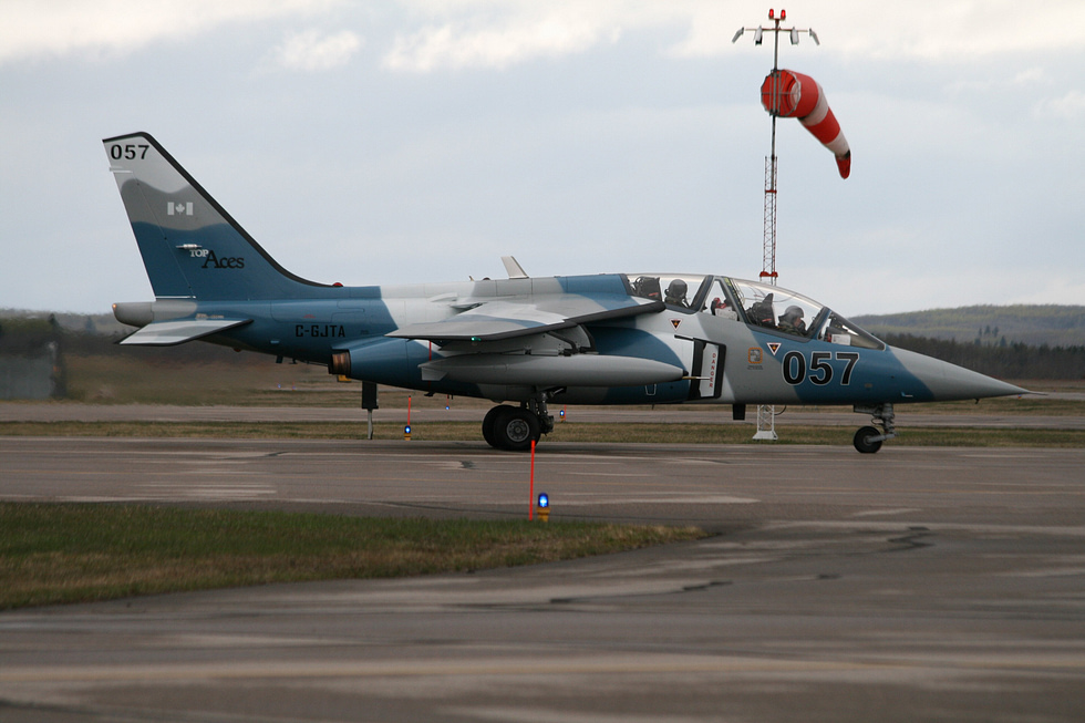 A Top Aces Alpha Jet a privately operated jet flown as an adversary for military training.
