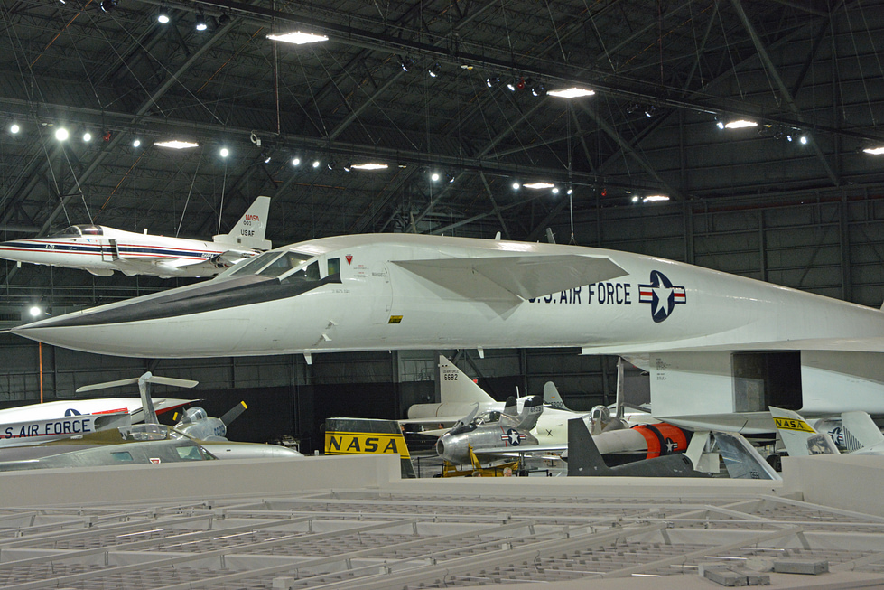 The sole surviving XB-70A on display at the National Museum of the US Air Force in Dayton, Ohio.