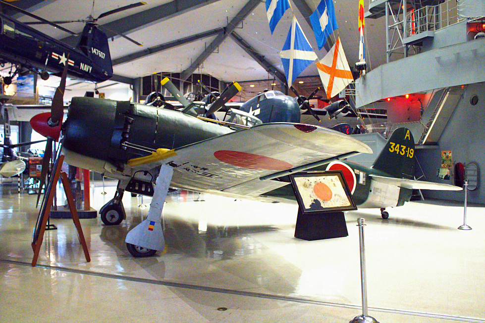 A surviving Shiden-Kai in authentic 343 Kokutai markings at the National Naval Aviation Museum, Pensacola.
