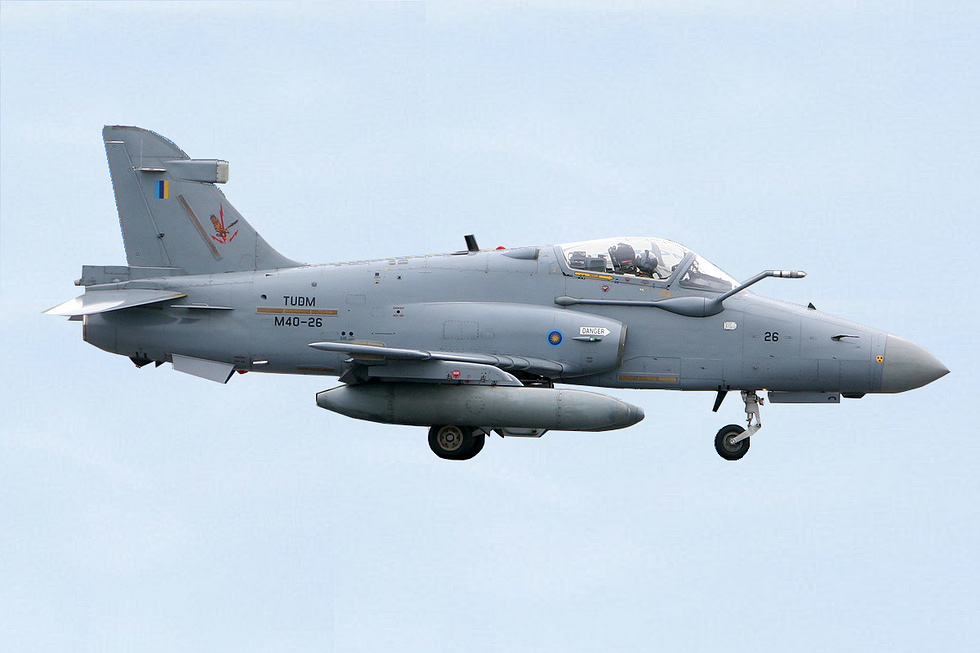 A single-seat Hawk 200-series light combat aircraft radar-equipped and hard-hitting.