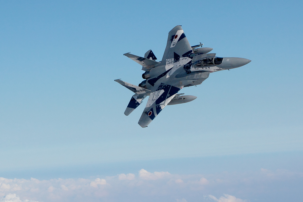 A Japan Air Self-Defense Force F-15J, licence-built by Mitsubishi.