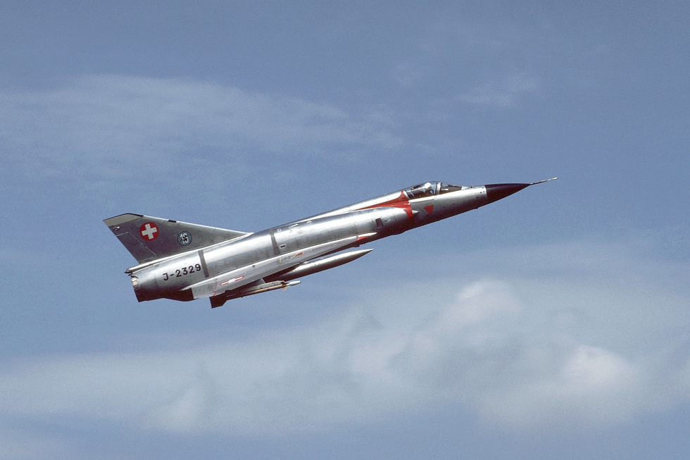 A Swiss Air Force Mirage IIIS Switzerland flew licence-built deltas from Alpine caverns until 2003.