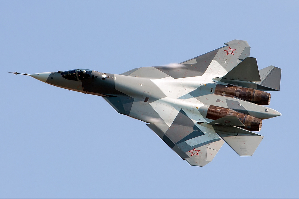 An early T-50 (PAK FA) prototype the programme that became the Su-57.