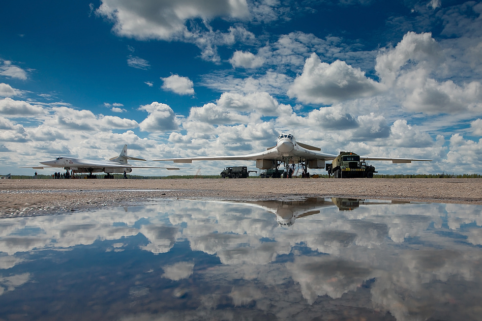 A modernised Tu-160M new avionics, radar and upgraded NK-32-02 engines.