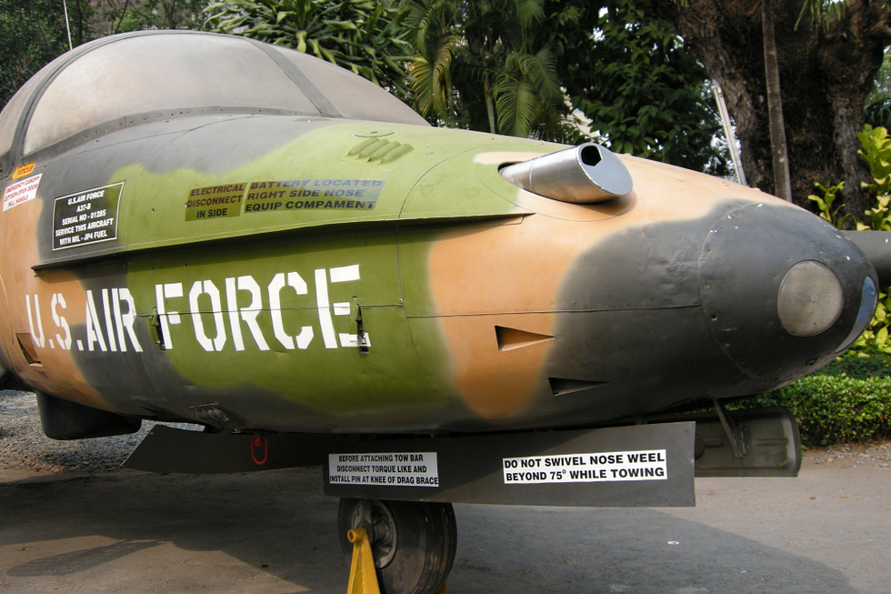 A captured A-37 preserved in Vietnam a reminder that the North flew the type after 1975.