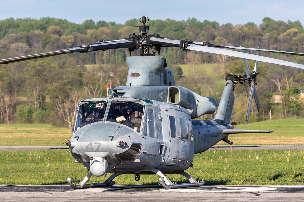 A Bell UH-1Y Venom of the US Marine Corps the Huey lineage still flying today.