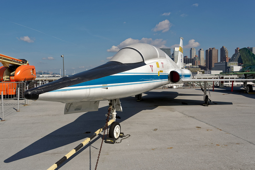 A preserved T-38 Talon at the Intrepid Sea, Air Space Museum in New York.