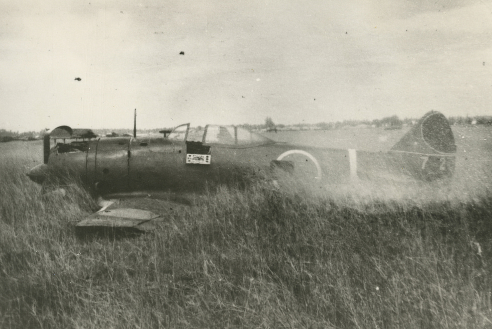 A crashed Ki-44 Shoki photographed near the end of the war.