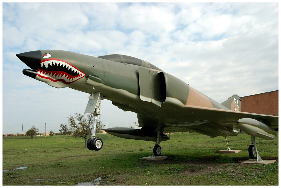 A preserved McDonnell Douglas F-4 Phantom II on museum display.