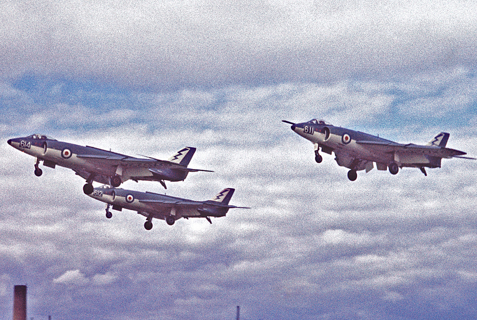 Supermarine Scimitar F.1 XD224 of 736 Naval Air Squadron in flight.