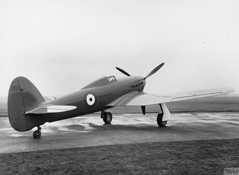 An early Hawker Typhoon the type nearly cancelled over engine failures and tails that broke off in flight.