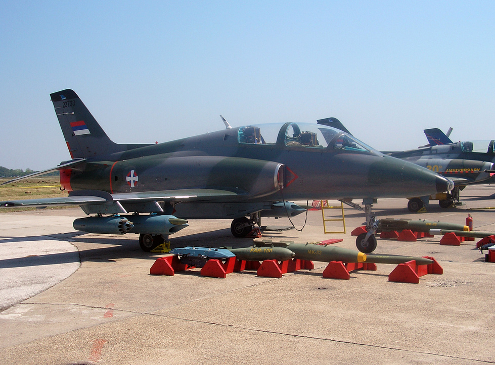 Serbian Air Force Soko G-4 Super Galeb on the flightline