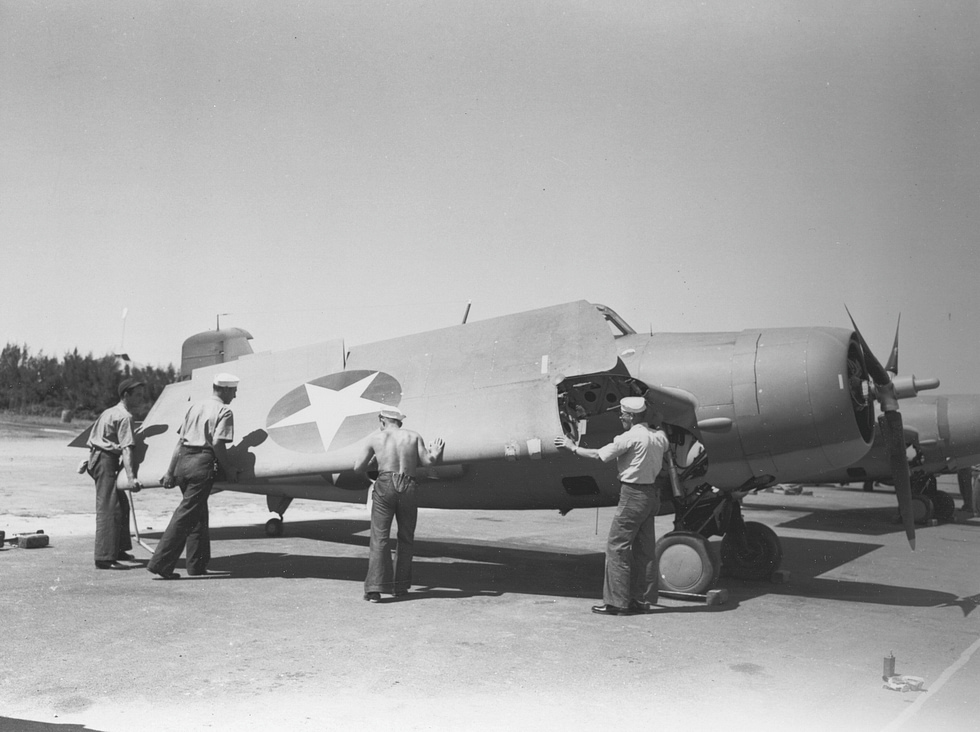 The Wildcats Sto-Wing wings folded flat along the fuselage.
