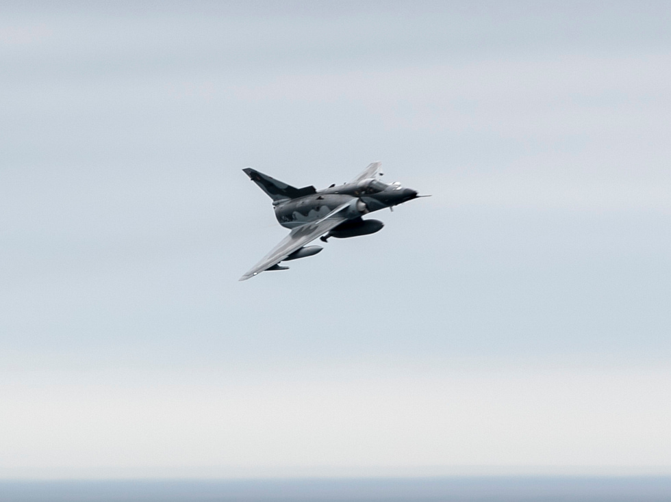 A Kfir climbing in flight the delta fighter built around an American J79.