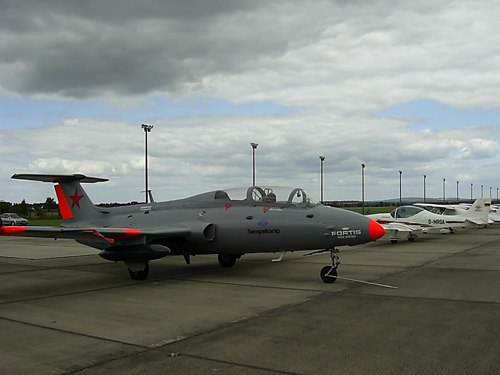 A preserved L-29 in Germany a reminder of its East German service.