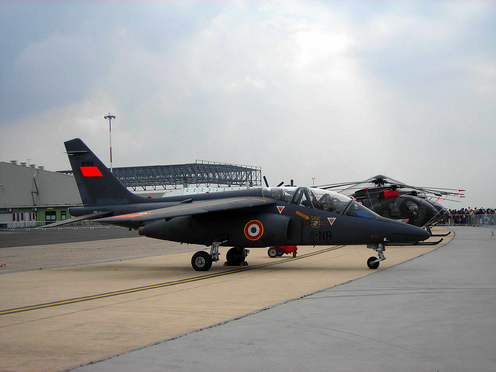 A French Air Force Alpha Jet E the rounded-nose trainer version.
