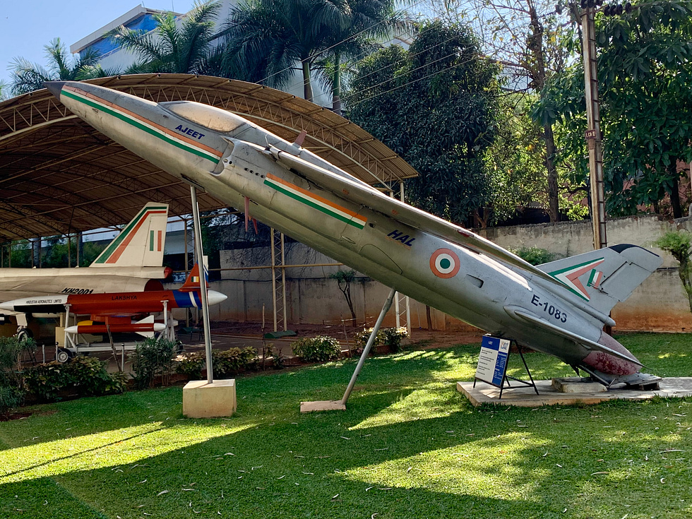 The Indian HAL Ajeet, the improved wet-wing development of the Gnat, preserved in Bengaluru.