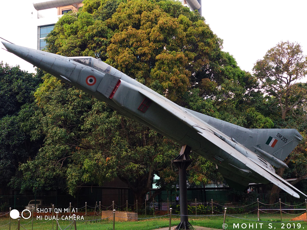 A preserved Indian Air Force MiG-27, showing the armoured ducknose and low stance.