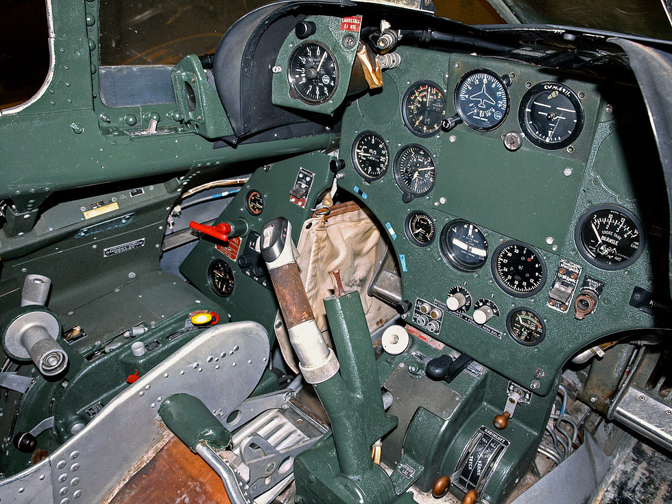 Inside the J29F cockpit the office of Swedens first swept-wing fighter.