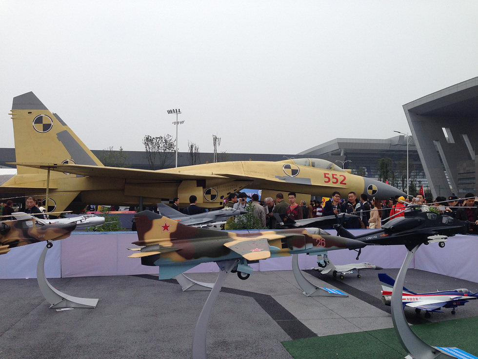 An early J-15 in primer-yellow on static display the type revealed after years of secrecy.