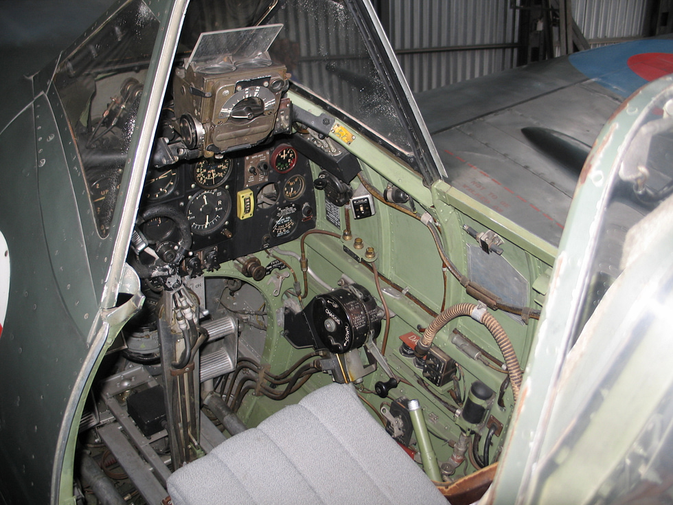Inside the office: the cockpit of a Supermarine Spitfire.