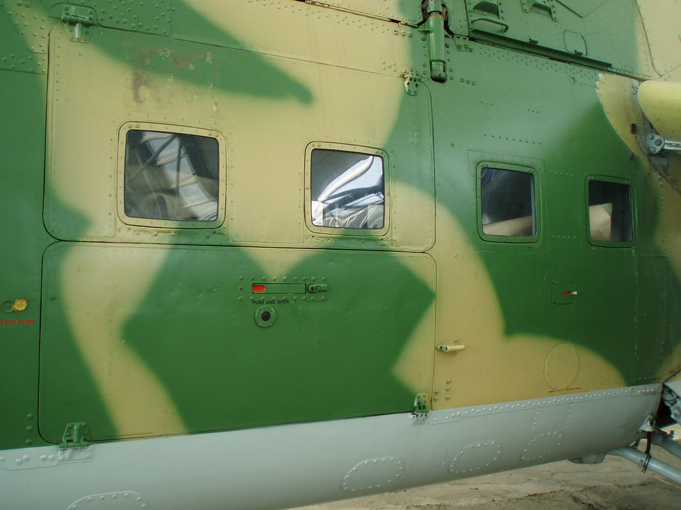 A preserved Mi-24 on museum display at the Museum of Aviation in Koice.