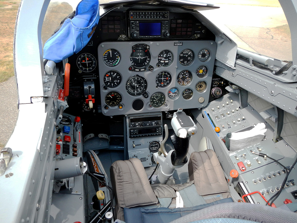 A civilian L-39 Albatros in dynamic flight spirited, aerobatic and safe to ride.