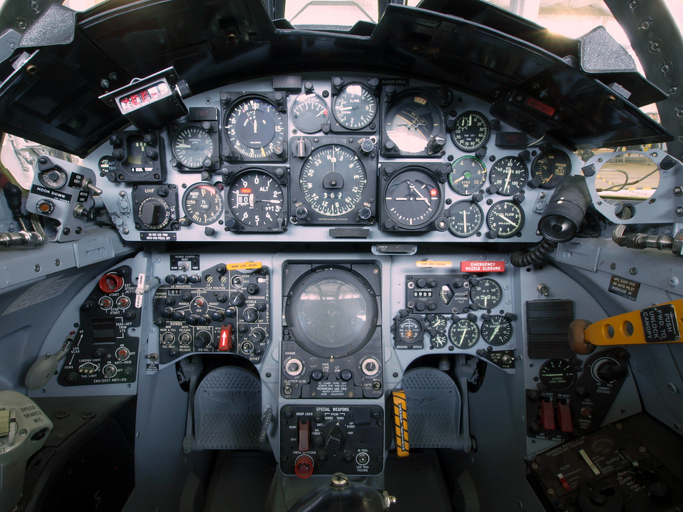Inside the cockpit of a German Luftwaffe Starfighter.