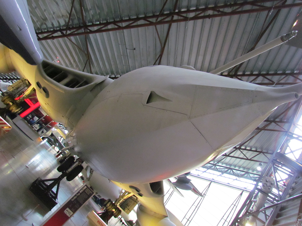 A preserved Handley Page Victor K.2 the three-point tanker that fed Black Buck and the Gulf War.