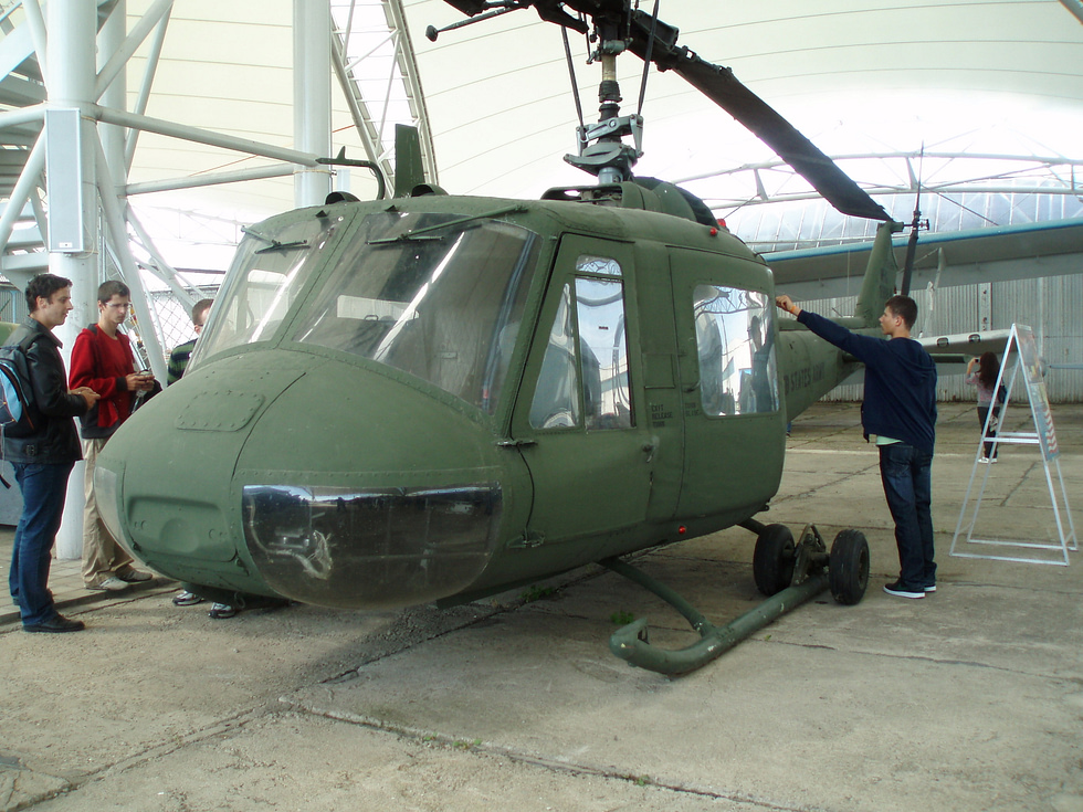 A preserved UH-1 Iroquois on museum display a survivor of one of historys great production runs.
