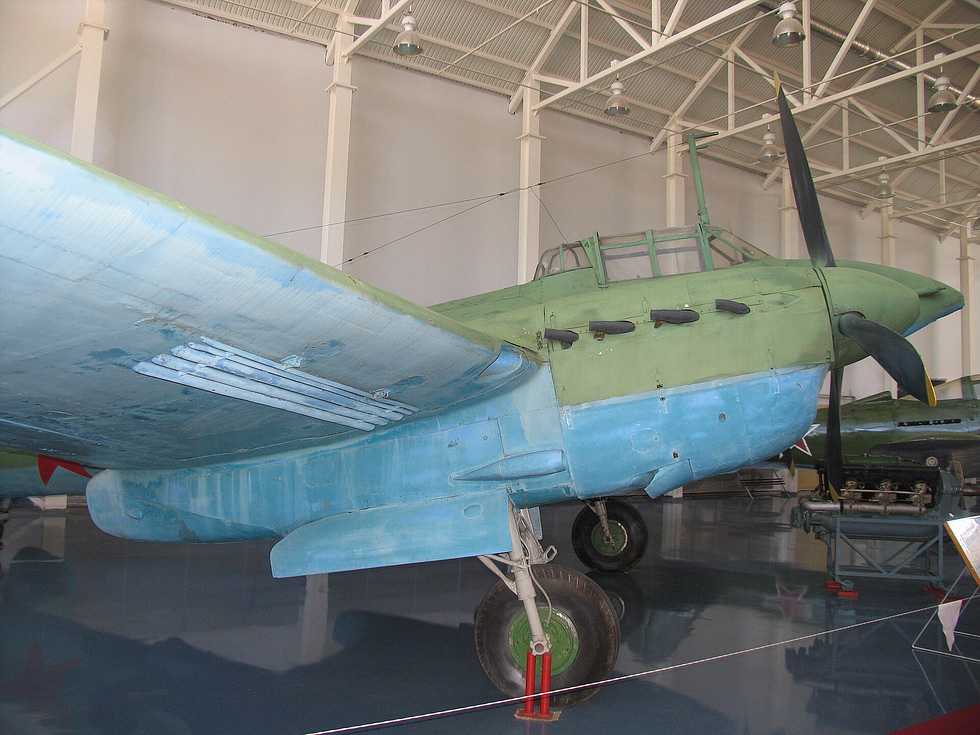 A preserved Pe-2 at the Central Air Force Museum, Monino one of few survivors of ~11,400 built.