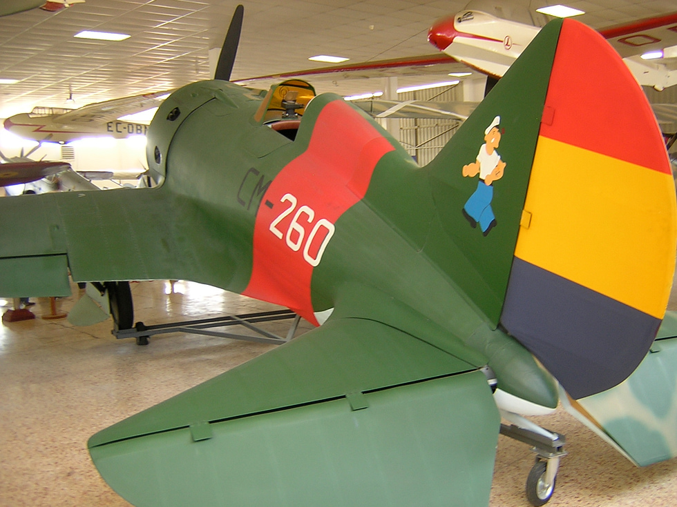 A preserved I-16 in Spanish Republican Mosca colours combat debut, 1936.