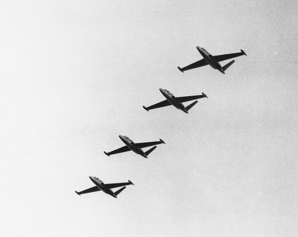 Magisters flying in close formation the aircraft that made a generation of display teams.
