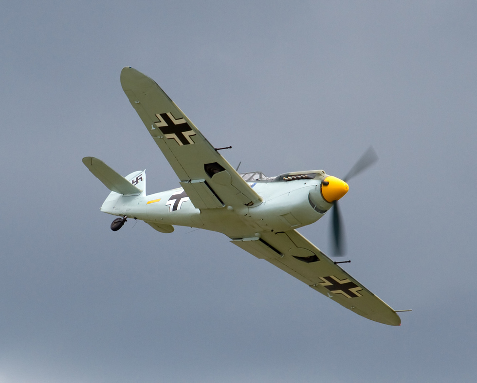 A Spanish-built Hispano HA-1112 Buchn the Merlin-engined post-war 109 derivative.