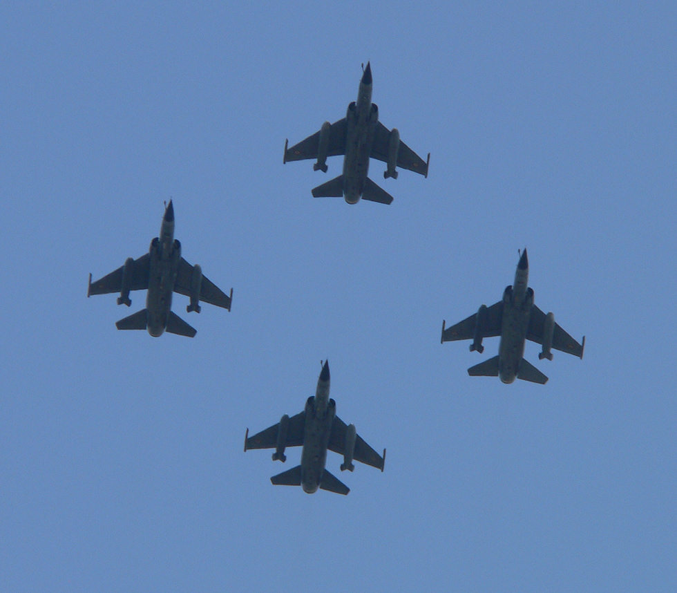A French Mirage F1CR over Paris for the 14 July Bastille Day flypast.