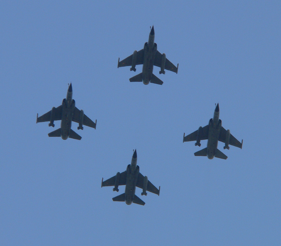 A French Mirage F1CR over Paris for the 14 July Bastille Day flypast.