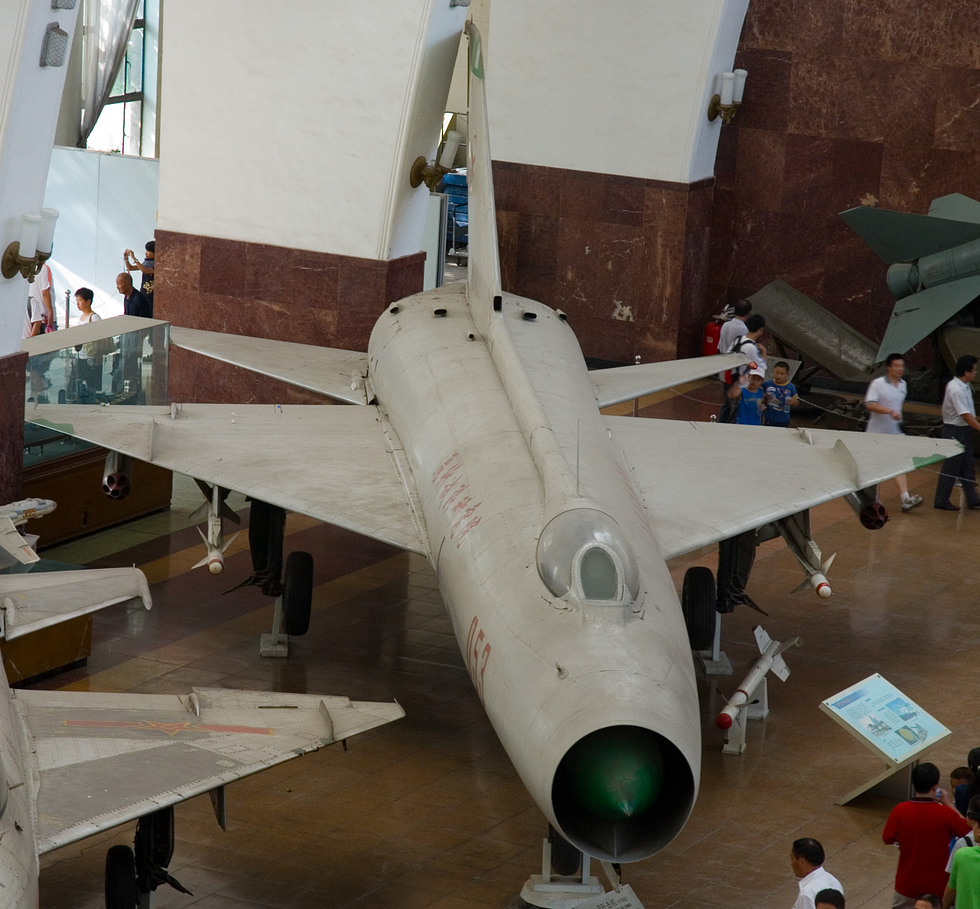 A Shenyang J-8 on display at the Beijing Military Museum Chinas first indigenously designed fighter.