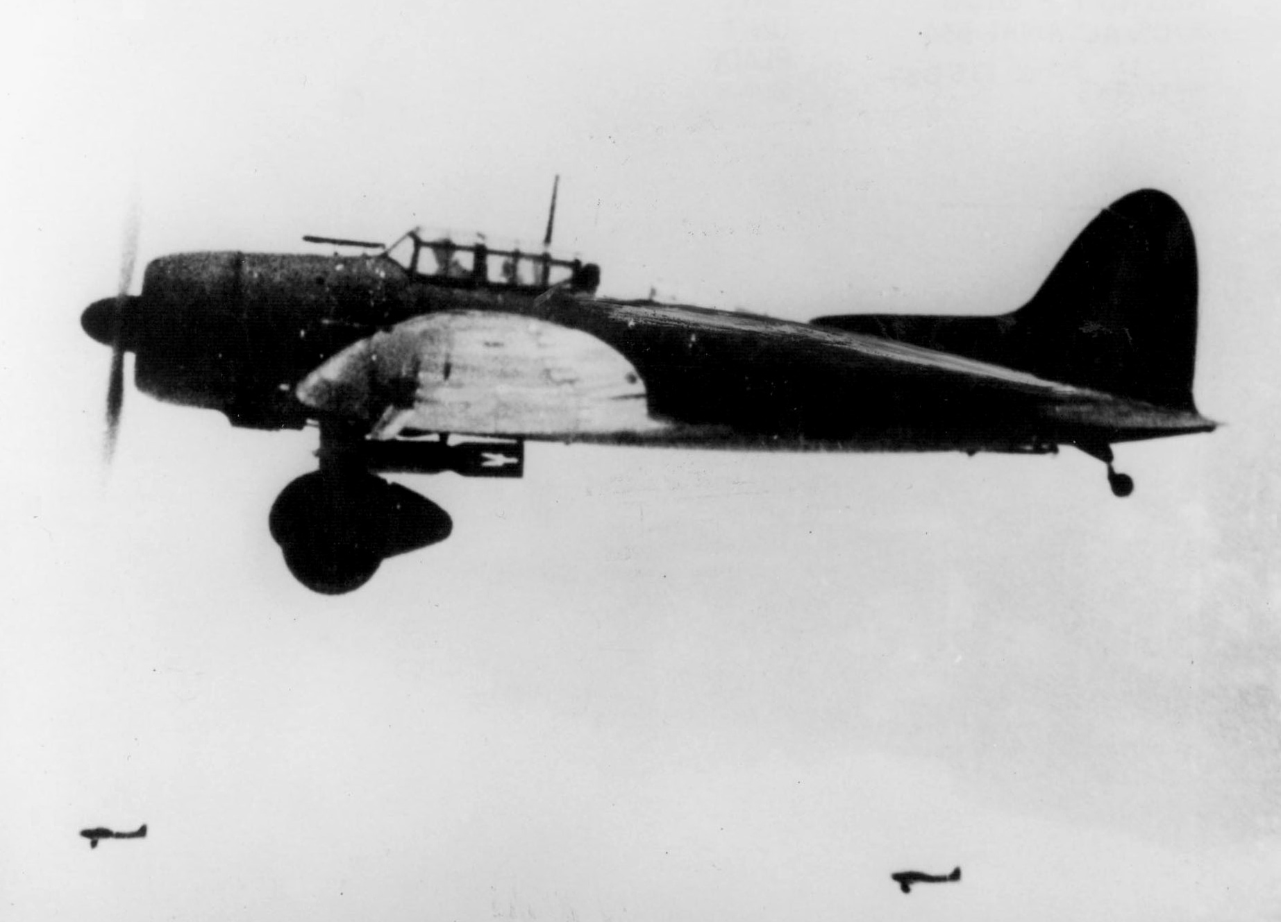 Aichi D3A Val Imperial Japanese Navy carrier dive bomber in flight